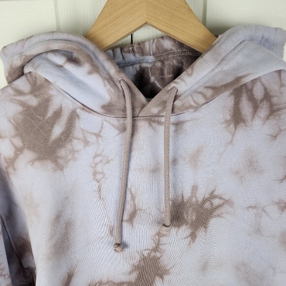 TNA Aritzia Tie Dye Hoodie Sweatshirt Cotton Blend Pullover Top Size 1 fits S/M - Picture 4 of 13